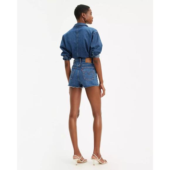 New Levi's Ribcage Shorts in Charleston Erosion Women's Size 27 - Picture 3 of 13